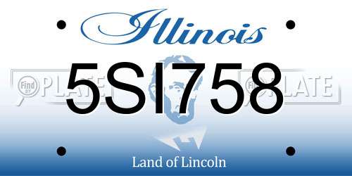 5SI758 Illinois License Plate