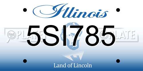 5SI785 Illinois License Plate
