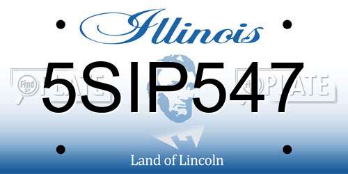 5SIP547 Illinois License Plate