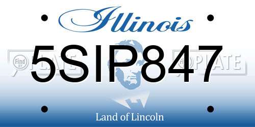 5SIP847 Illinois License Plate
