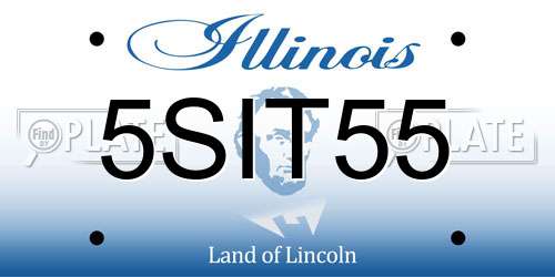 5SIT55 Illinois License Plate