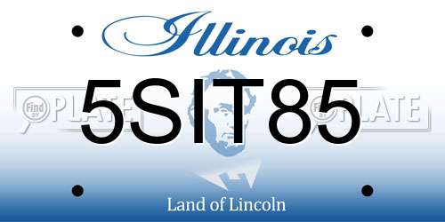 5SIT85 Illinois License Plate