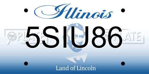 5SIU86 Illinois License Plate