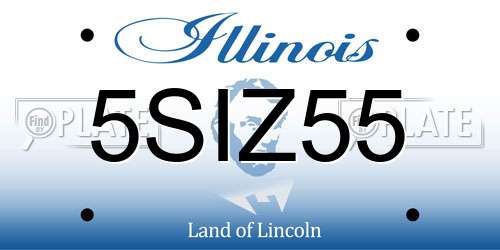 5SIZ55 Illinois License Plate