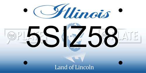5SIZ58 Illinois License Plate