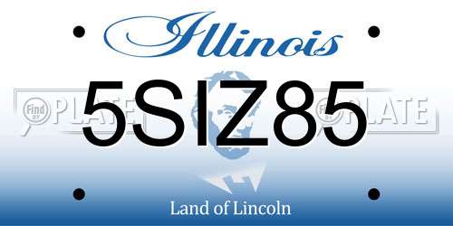 5SIZ85 Illinois License Plate