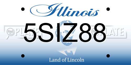 5SIZ88 Illinois License Plate