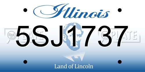 5SJ1737 Illinois License Plate
