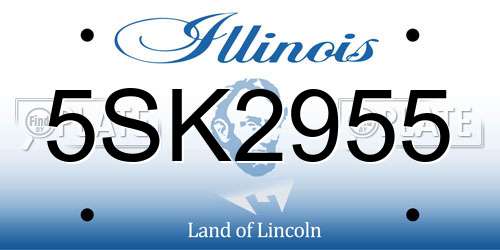 5SK2955 Illinois License Plate