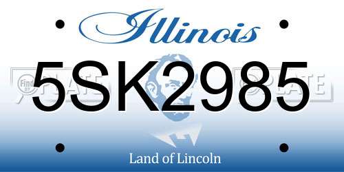 5SK2985 Illinois License Plate