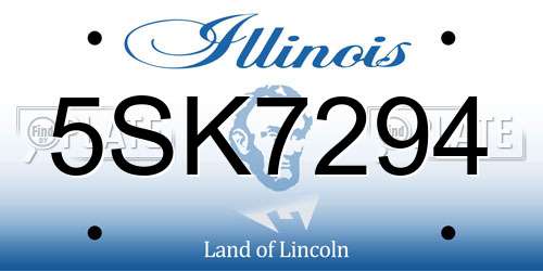 5SK7294 Illinois License Plate