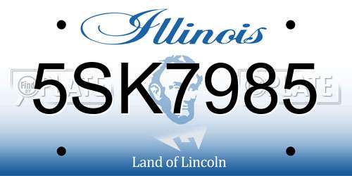 5SK7985 Illinois License Plate