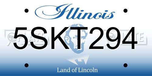 5SKT294 Illinois License Plate