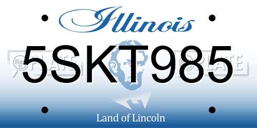 5SKT985 Illinois License Plate