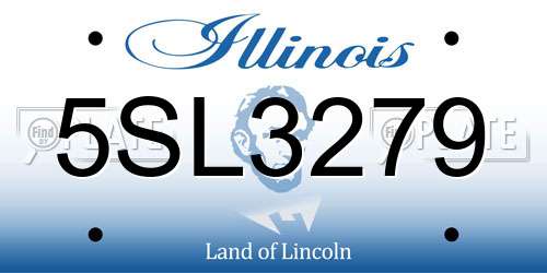 5SL3279 Illinois License Plate