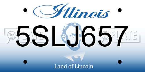5SLJ657 Illinois License Plate