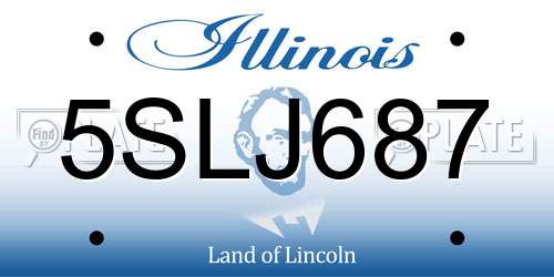 5SLJ687 Illinois License Plate