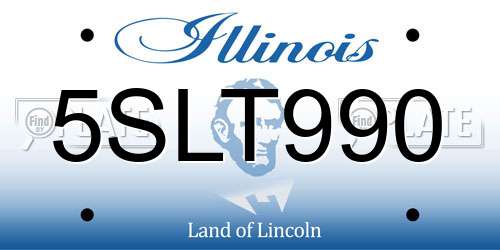 5SLT990 Illinois License Plate