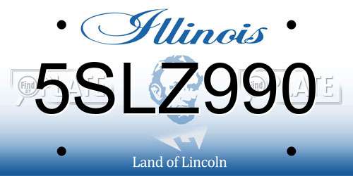 5SLZ990 Illinois License Plate