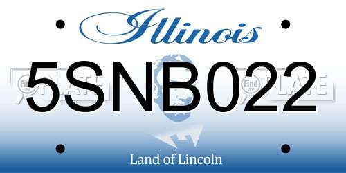 5SNB022 Illinois License Plate