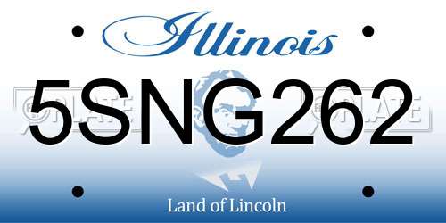 5SNG262 Illinois License Plate