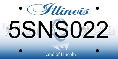 5SNS022 Illinois License Plate