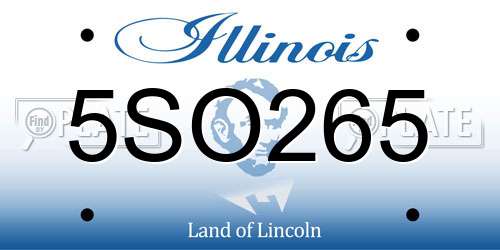 5SO265 Illinois License Plate