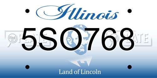 5SO768 Illinois License Plate
