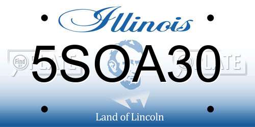 5SOA30 Illinois License Plate
