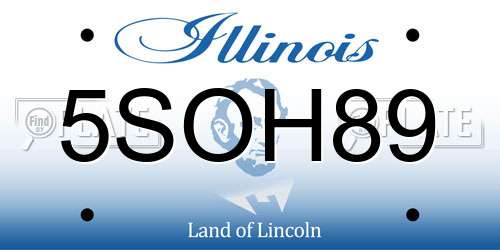 5SOH89 Illinois License Plate