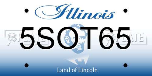 5SOT65 Illinois License Plate
