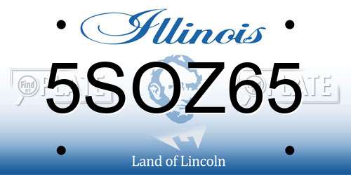 5SOZ65 Illinois License Plate