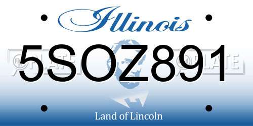 5SOZ891 Illinois License Plate