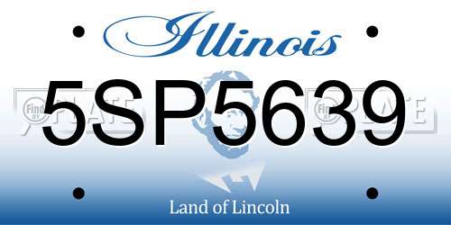 5SP5639 Illinois License Plate