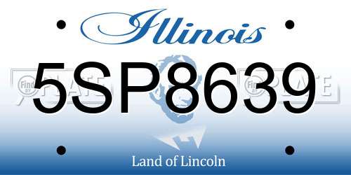 5SP8639 Illinois License Plate