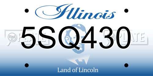 5SQ430 Illinois License Plate