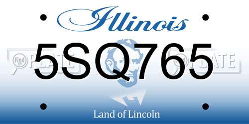 5SQ765 Illinois License Plate