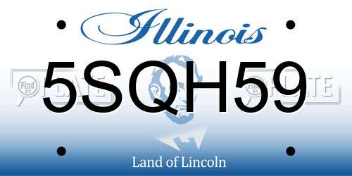 5SQH59 Illinois License Plate