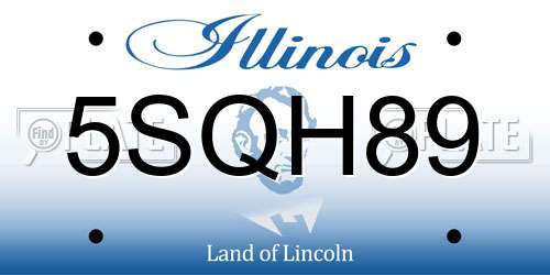 5SQH89 Illinois License Plate