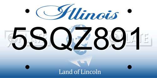 5SQZ891 Illinois License Plate