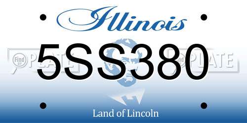 5SS380 Illinois License Plate