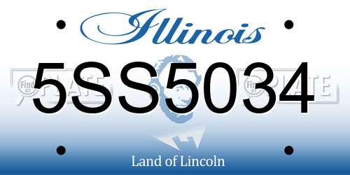 5SS5034 Illinois License Plate