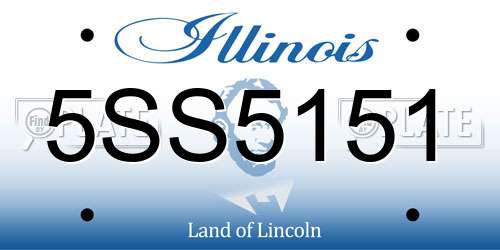 5SS5151 Illinois License Plate