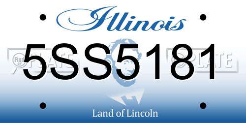 5SS5181 Illinois License Plate