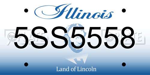 5SS5558 Illinois License Plate