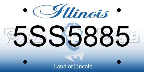 5SS5885 Illinois License Plate