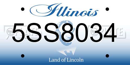 5SS8034 Illinois License Plate