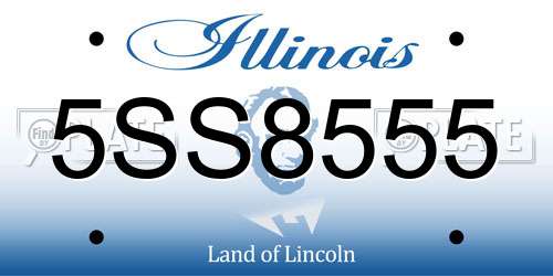 5SS8555 Illinois License Plate