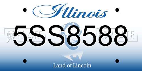 5SS8588 Illinois License Plate