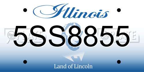 5SS8855 Illinois License Plate
